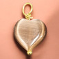 Pendentif Sélénite Cœur avec attache dorée (s)