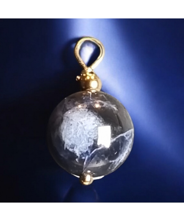 Pendentif Œil de faucon Pierre ronde 10mm (s)