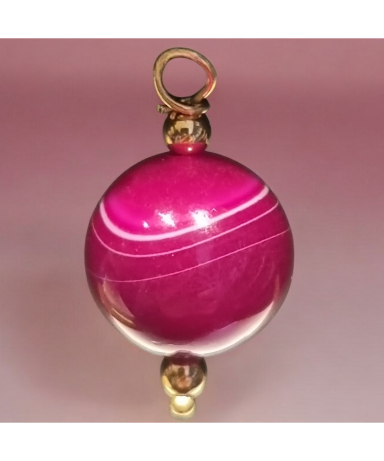 Pendentif Agate Pierre ronde 10mm (s)