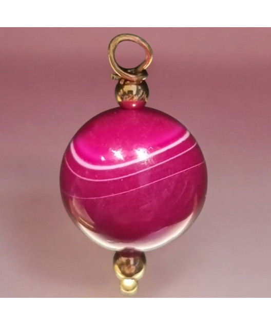 Pendentif Agate Pierre ronde 10mm (s)