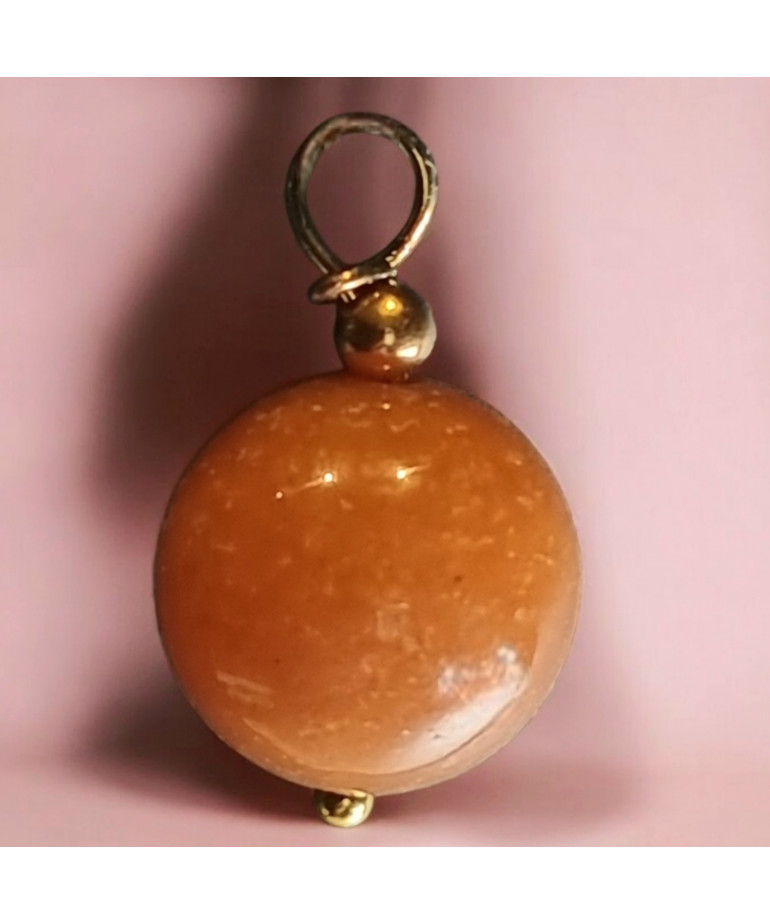 Pendentif Aventurine orange Pierre ronde 10mm (s)
