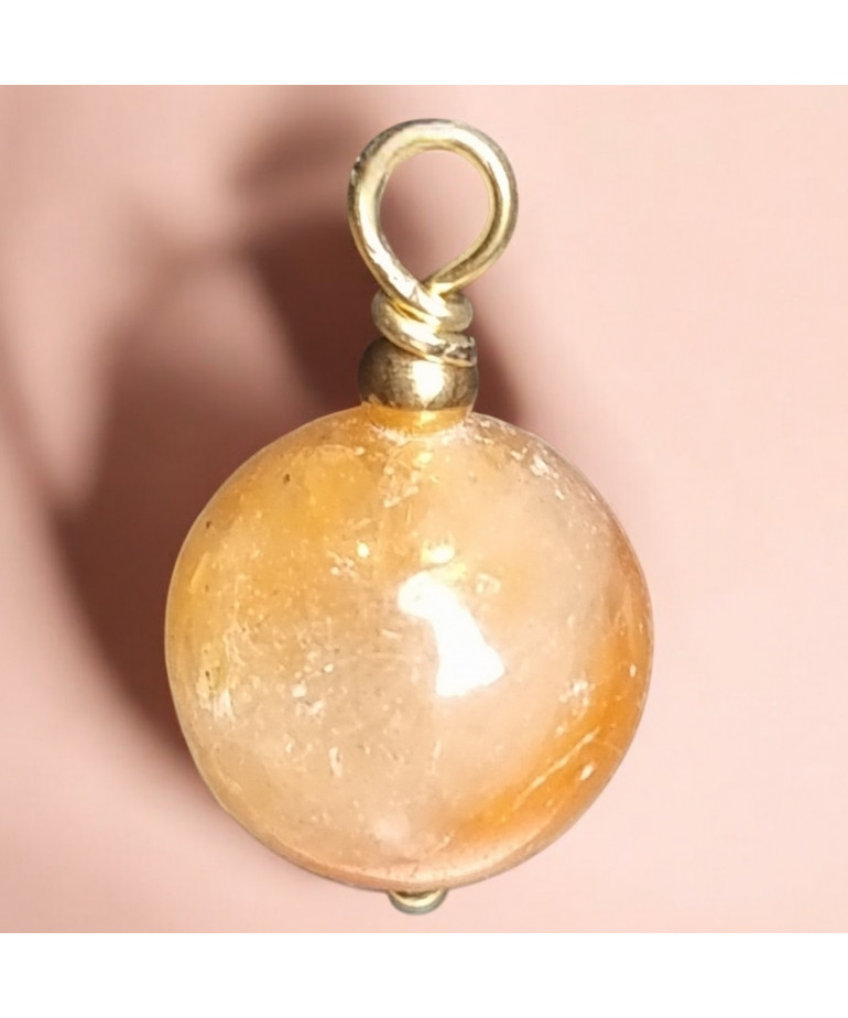 Pendentif Aventurine orange Pierre ronde 10mm (s)