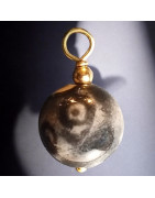 Pendentif Jaspe oiseau Pierre ronde 10mm (s)