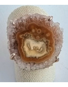 Bague améthyste stalactite argent 925 taille 57