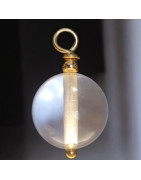 Pendentif Cristal de roche Pierre ronde 10mm (s)