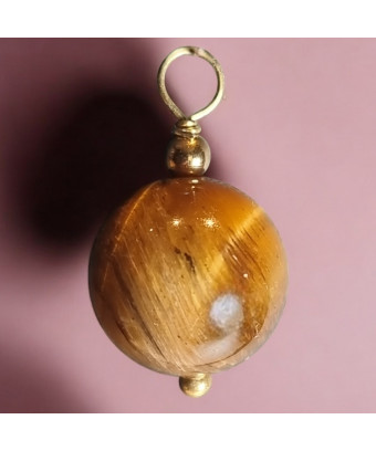 Pendentif Œil de tigre Pierre ronde 10mm (s)