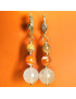 Boucles Quartz Hématoïde Œil de tigre et Agate de feu Pierres rondes Plaquées or (s)