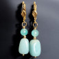 Boucles Amazonite Pierres rondes Plaquées or (s)