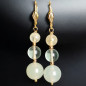 Boucles Jade et Fluorite Pierres rondes Plaquées or (s)
