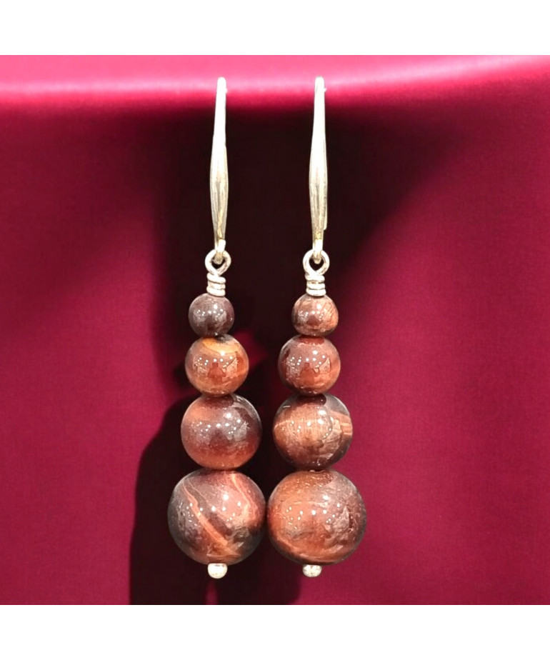 Boucles Œil de taureau Pierre rondes (s)