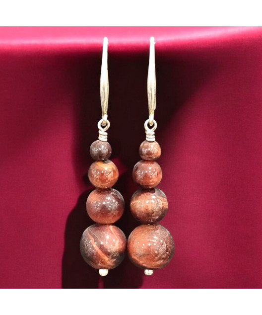 Boucles Œil de taureau Pierre rondes (s)
