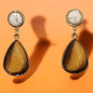 Boucles Œil de tigre et Howlite Plaquées or (s)