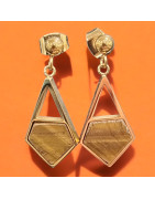 Boucles Œil de tigre Plaquées or (s)