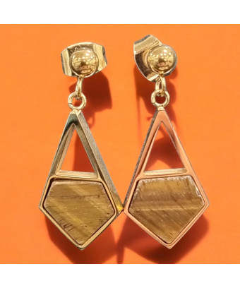 Boucles Œil de tigre Plaquées or (s)