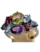 Bague Améthyste Topaze bleue Tanzanite Péridot Citrine Grenat Taille 60
