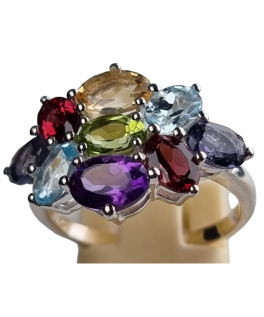 Bague Améthyste Topaze bleue Tanzanite Péridot Citrine Grenat Taille 60