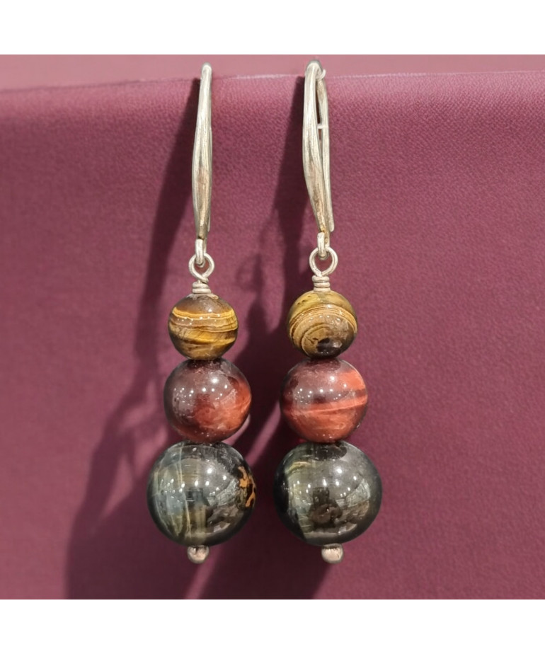Boucles Œil de tigre de Faucon et de Taureau Boules (s)