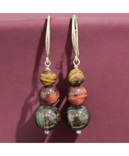 Boucles Œil de tigre de Faucon et de Taureau Boules (s)