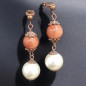 Boucles Pierre de Soleil reconstituée et Perle Fantaisie à Clips (s)
