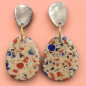 Boucles Nacre et Bakélite Multipierres à Clips (s)