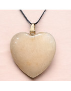 Pendentif Aventurine orange Cœur sur cordon réglable (s)