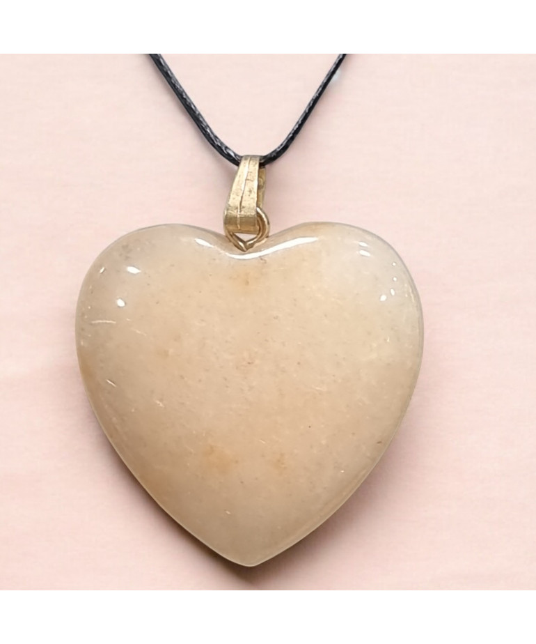 Pendentif Aventurine orange Cœur sur cordon réglable (s)
