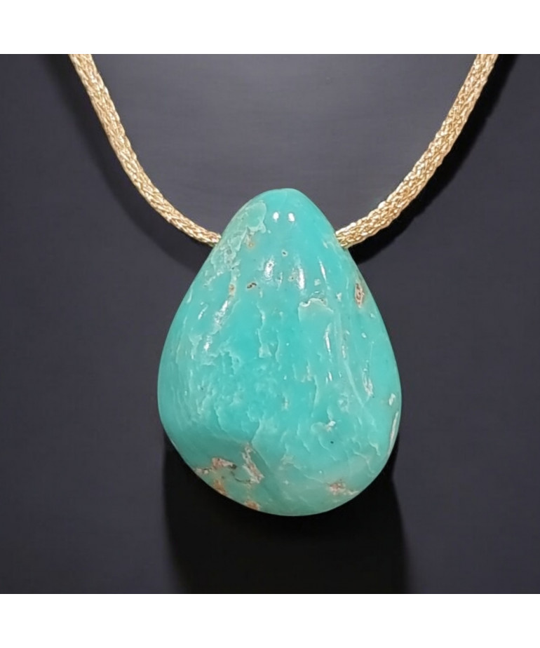 Pendentif Turquoise sur Cordon réglable (s)