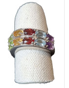 Bague Améthyste Topaze bleue Péridot Citrine Grenat Taille 50