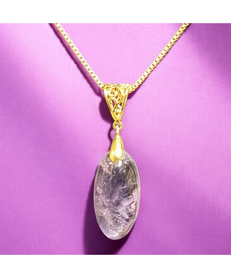 Pendentif Améthyste avec chaîne Plaquée or (s)