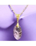 Pendentif Améthyste avec chaîne Plaquée or (s)