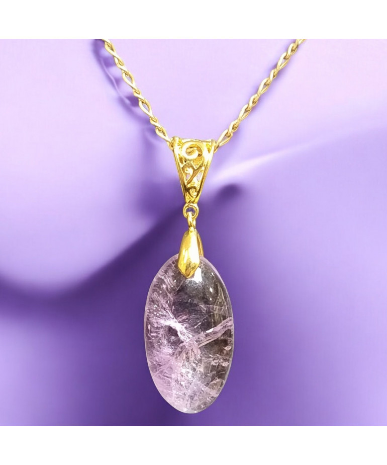 Pendentif Améthyste avec chaîne Plaquée or (s)