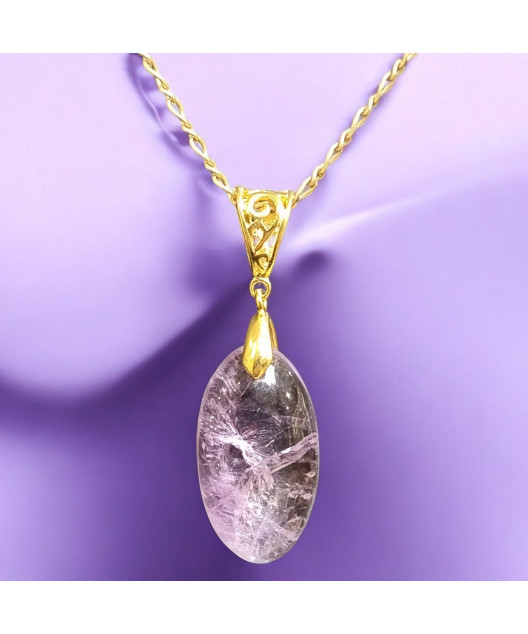 Pendentif Améthyste avec chaîne Plaquée or (s)