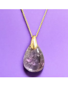Pendentif Améthyste avec chaîne Plaquée or (s)