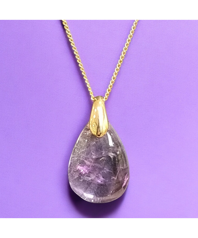 Pendentif Améthyste avec chaîne Plaquée or (s)