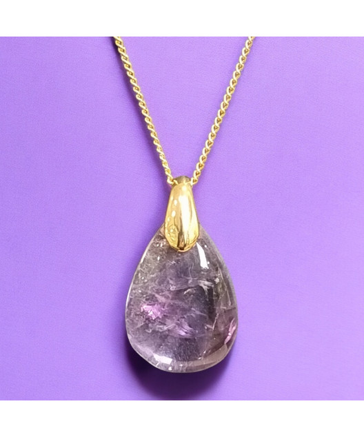 Pendentif Améthyste avec chaîne Plaquée or (s)