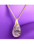 Pendentif Améthyste avec chaîne Plaquée or (s)