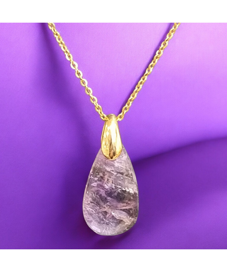 Pendentif Améthyste avec chaîne Plaquée or (s)