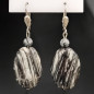 Boucles Jaspe zèbre et Obsidienne neigeuse Argent 925 (s)