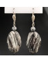 Boucles Jaspe zèbre et Obsidienne neigeuse Argent 925 (s)