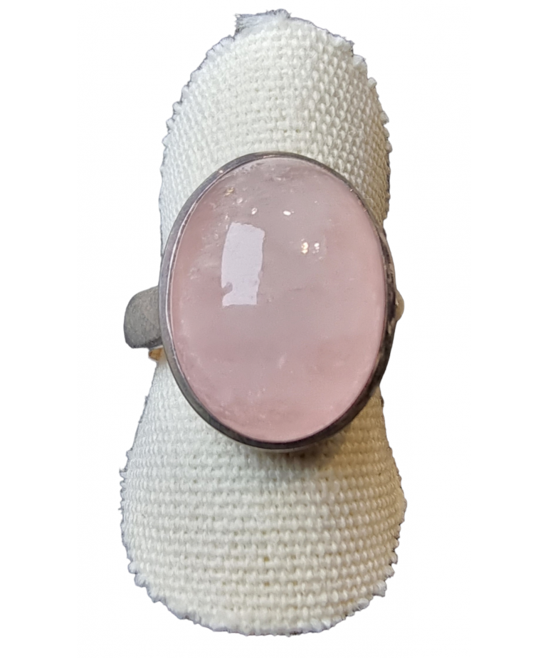 Bague Quartz rose argent 925 Taille 55