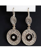 Boucles Email et Swarovski Métal argenté (s)