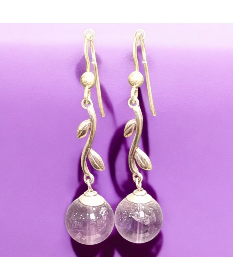 Boucles Améthyste Boules Argent 925 (s)