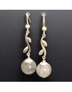 Boucles Labradorite Boules Argent 925 (s)