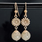 Boucles Labradorite Boules Fleurs Argent 925 (s)