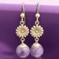 Boucles Améthyste Boules Fleurs Argent 925 (s)
