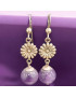 Boucles Améthyste Boules Fleurs Argent 925 (s)