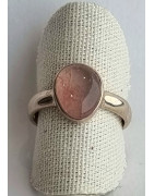 Bague Quartz rose argent 925 Taille 58