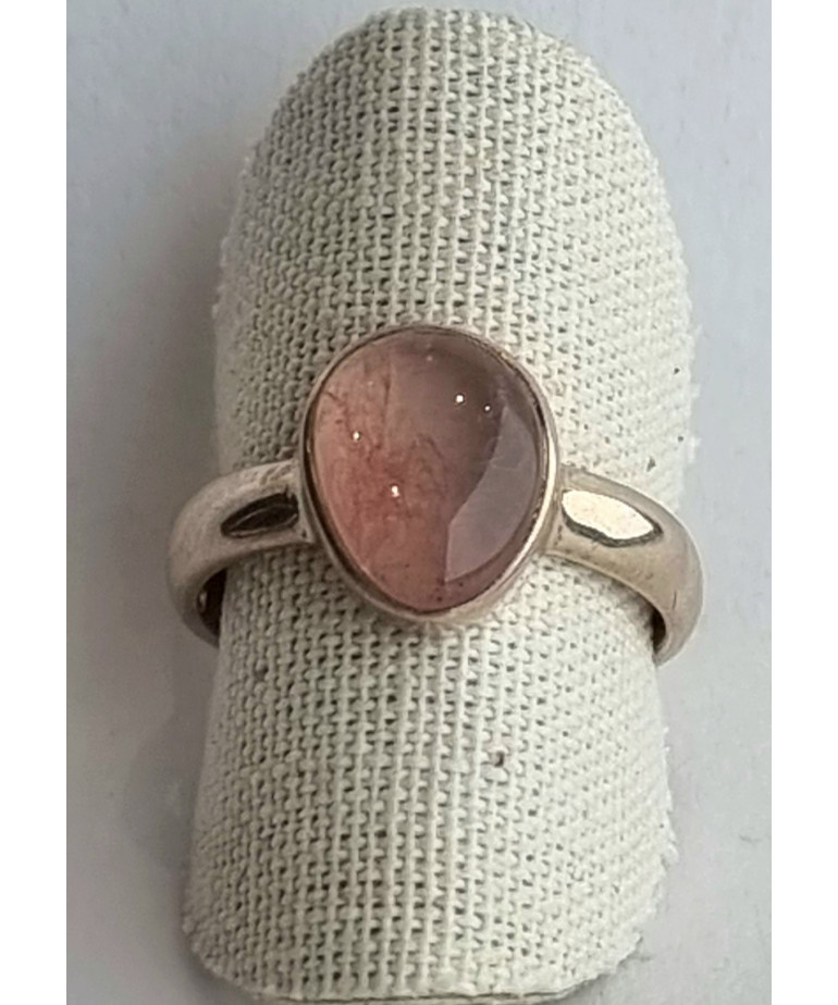 Bague Quartz rose argent 925 Taille 58