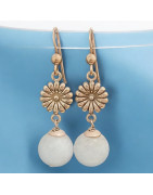 Boucles Aigue marine Boules Argent 925 (s)