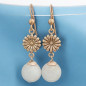 Boucles Aigue marine Boules Argent 925 (s)